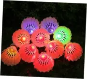 LED Badminton, [10 Pack] Colourful Shuttlecock Dark Night Goose Feather Glow