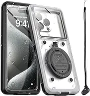 [AICase] Waterproof Phone Case,Universal Shelf-Check Function Underwater Pouch Dry Bag Beach Travel Essentials Tech Gadgets Gifts for iPhone 15 14 13 11 12/Samsung/LG,Google/Xiaomi/Nokia/Motorola Black
