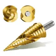 3/16 to 1-1/4 Inches Step Drill Bit Spiral Flute, M35 Cobalt Titanium 3/8 Inc...