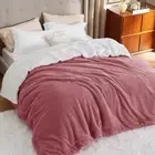 Sherpa Blanket King Size for Bed - King (108" x 90") 06 - Dusty Pink