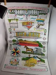 4 NEW LANCASTER COUNTY PA DUTCH VINTAGE SOUVINEER COTTON T TOWELS NWT 15 X 25"