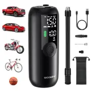 Tire Inflator Portable Air Compressor, Electric Bike Tire Pump with Gauge, Ai...