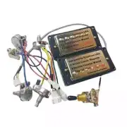 1 set of guitar pickups neck bridge with quick connector harness POT 3way switch