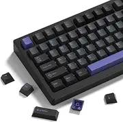 Womier Double Shot PBT Keycaps Set 138 Keys, Cherry Profile Custom Keycaps 60 65 75 100 Percent for 61/64/68/84/87/100/104/108 Retro Gaming Mechanical Keyboard, Black Purple