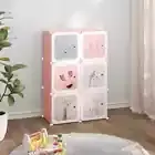 vidaXL Cube Storage Cabinet for Kids with 6 Cubes Pink PP OLL