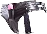 DRTBAC SM Dildo Vibrator Leather Chastity Belt Device Pants, Silicone Strap on 2* Anal Dildo/Penis/Butt Plug G Spot SM Sex Toy for Women(Vaginal Dildo)