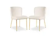 Adela Boucle Dining Chair (Set of 2) - White - White