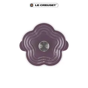 【Le Creuset】琺瑯鑄鐵鍋山茶花鍋20cm(水晶紫-鋼頭-內鍋白)