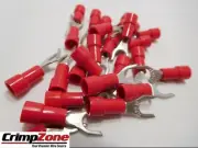 22-18 GA #10 Fork Terminals - RED - 25 PCS Vinyl - MADE IN USA