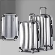 20" 24" 28" Luggage Wanderlite Trolley Travel Set Suitcase Carry On TSA Lock Hard Case Lightweight 3pcs Silver