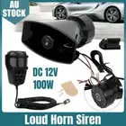 7 Sound Loud Car Alarm Police Fire Horn Siren PA Speaker MIC System 100W 12V DC