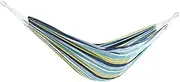Vivere Brazilian Style Double Cotton Hammock with Polyester End Strings, 450 lb Weight Capacity (Cayo Reef)