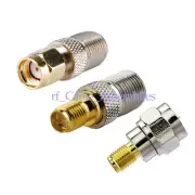 3pcs/set RF coaxial adapter connector Kit F TV Male Female to RP-SMA Male Female