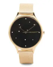 NWT Anita Black "Night Sky" Crystal-Dotted Dial Ladies Watch SKW2385