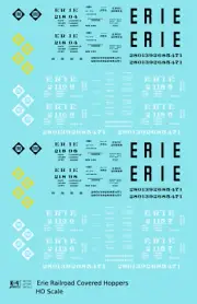 K4 HO Scale Decals Erie Covered Hopper Black and White