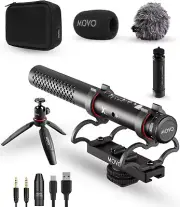 Movo X1 Supercardioid Shotgun Microphone - For DSLR, Smartphones, and Computers