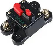 BUGUUYO 12v-24v Inline Auto Circuit Breaker 300a Manual Reset Resettable Fuse Holder for Automotive
