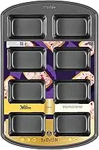 Wilton Gold Premium Non-Stick Warp-Resistant Bakeware, Made Without PFAs, Mini Loaf Pan, 8-Cavity, 15 x 10 x 1.5 in, Packaging May Vary