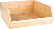 Little Storage Co. 32 x 34cm Bamboo Kitchen Organiser Box - Stackable Storage Drawers Wooden Organizer Bin - Food Pantry Storage Containers for Home and Kitchen - Large