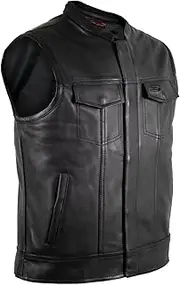 MDM Jeans leather vest made of genuine cowhide leather