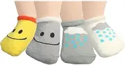kilofly Non-Skid Low Cut Cotton Socks Value Pack [4 Pairs], Infant to Toddler