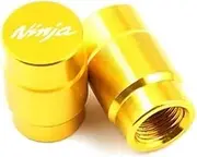 jininghaibo Compatible with Ninja Ninja 400 650 300 250 250R ZX14R ZX10R ZX6R Motorcycle Wheel Tire Valve Caps CNC Aluminum Airtight Covers(M-Gold)