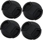 FELTECHELECTR 4pcs Camera Lens Cover Lens Protectors Camera Lens Accessory Camera Lens Protector Push on Lens Cap Center Pinch Lens Protector Lens Cap Replacement Camera Cap Black Plastic