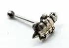 Tortoise Nose Stud 22g (0.6mm) Ball End 6mm Post Vintage Sterling Silver tv2