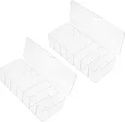 2Pcs Transparent Wire Organizer Case with Cover Multi Compartment Cord Management Box for Tidy Cable Storage Durable Design for Use