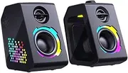 JSEIAJB 30W Powered Great Sound Speakers GRB Light Gaming 2.0 Computer Multimedia Pc Speakers