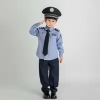 在飛比找ETMall東森購物網優惠-高端男兒童警官服小警察制服女警長套裝保安服角色扮演表演出服裝