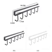 6 Hooks Storage Shelf Metal Under Shelves Hanging Rack Cup Utensils Holder Wardr