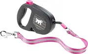 Ferplast Flippy ONE Reflex Reflective Extendable Dog Lead - Evening Walks - Bag Holder - Lock & Release Button - Ergonomic Design - Tape - Max 50 Kg - 5m, Purple