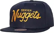 Mitchell & Ness Denver Nuggets NBA 90's Draft Day HWC Snapback Hat Cap, Navy, Navy, One Size