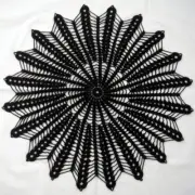 44 cm, 17.3“, Black, Halloween, Crochet Spider Web Doily, ogrc30, 329