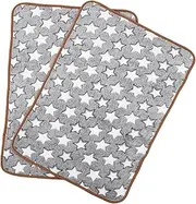WEKAMOS 2pcs Cute Pet Sleep Mat with Star Pattern Soft and Washable Blanket for Dogs and Cats Cozy Fleece Paw Print Pet Blanket for Indoor Use Beds and Sofas