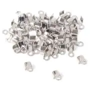 48 Nickel Plated Cord Ends 5 x 3mm