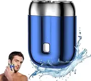 2025 Upgraded Waterproof Mini Electric Shaver for Men – Portable Cordless Travel Shaver with Deep Cleaning, Multi-Functional Trimmer & Gentle Grooming (Blue)