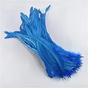 Royal Blue 100Pcs Natural Rooster Tail Feather 30-35CM 12-14" Rooster Feather for Crafts Pheasant Feathers Plume Decoration DIY Lake Blue