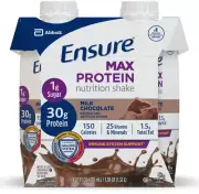Ensure Protein Nutrition Shake, Milk Chocolate 4 x 11 Fl Oz 070074668970VL