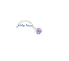 18ct White Gold Natural Amethyst 2mm nose stud ring pin bone body jewellery