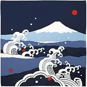 HAMAMONYO Furoshiki(35.5 in.) 'Mt.Fuji and Big Waves'