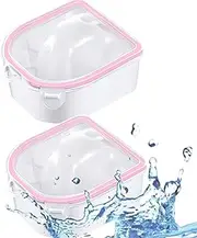 Nail Soaking Bowl Set 2 Pieces Nail Soaking Bowl Nail Spa Bowl Nail Art Remover Soak Soaker Treatment Bowl Used for Manicure Spa Tool (Pink)