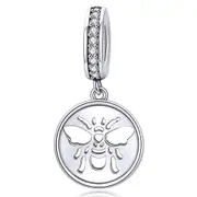 Solid 925 Sterling Silver Bee Animal Stamp Pandora Inspired Charm