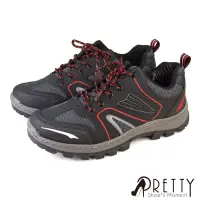 在飛比找博客來優惠-【Pretty】男 休閒鞋 登山鞋 運動鞋 寬楦 綁帶 反光