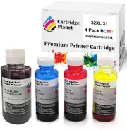 4 Pack (1BK,1C,1M,1Y) Compatible Ink for HP 32XL 31 for HP Smart Tank 450 455 551 555 571 655