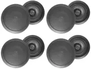 (8) Rockville HC655 6.5" 500 Watt Black In-Ceiling Home Theater Speakers 8 Ohm