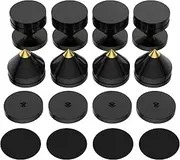 Pack of 8 Speaker Spikes Set, Speaker Stands HiFi Speaker Audio Amplifier DAC CD Insulation Stand Cone Feet Shockproof Base Pad Speaker Feet Made of Aluminium Alloy Spikes (Black)