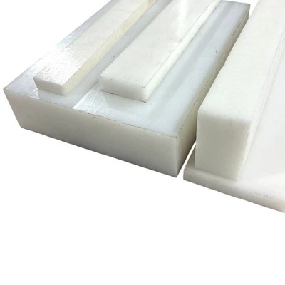 1-3/4" x 4" x 7", Acetal POM Plastic Bar, Sheet, Plate, White