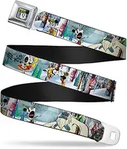 Buckle Down unisex-adult mens Buckle-down Seatbelt Belt Mickey Mouse, Minnie Mouse Wdy099 Belt - multi - 1.5" Wide